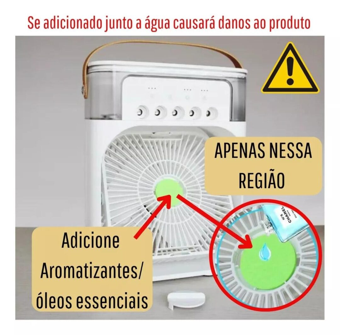 Climatizador Ventilador Umidificador De Ar Usb Com Luz Led USB - Imagem 2