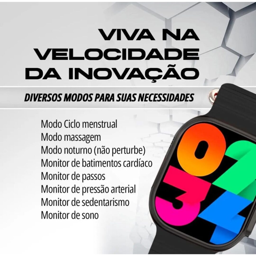Relógio Smartwatch HW9 Ultra 2 Bluetooth com Tela Grande, Notificações e Pulseira Esportiva - Imagem 6