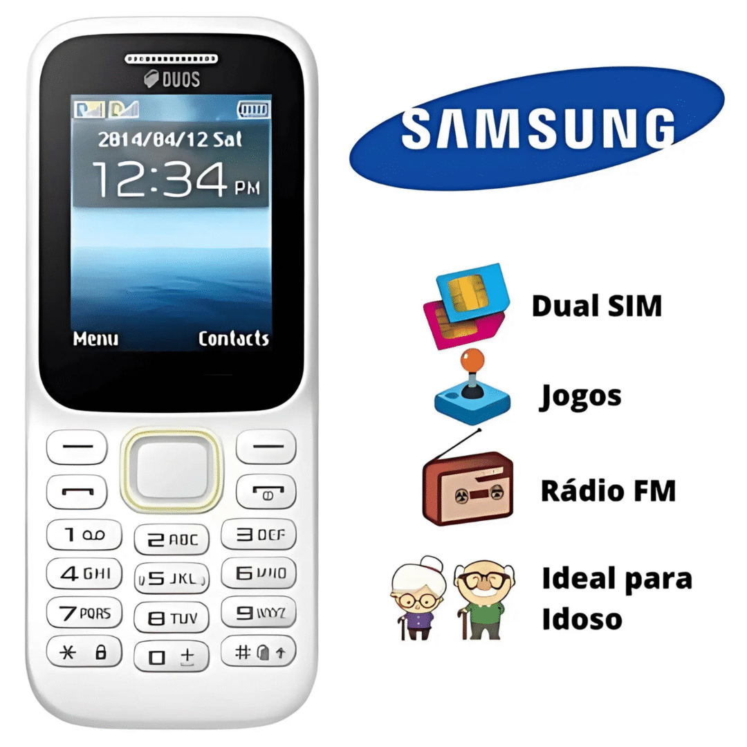 Celular Samsung SM-B315E Dual Chip Desbloqueado - Ideal para Idosos com Teclas Grandes e Lanterna (Azul ou Branco) - Imagem 5
