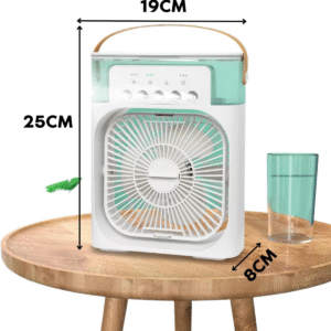 Ventilador Portátil grande de mesa Umidificador Climatizador Led Água e Gelo 3 Velocidades Led - Imagem 4