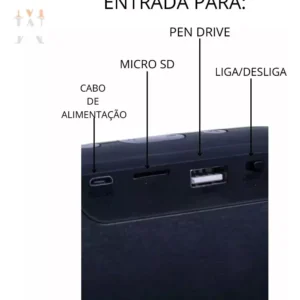 Caixa Caixinha De Som Bluetooth Pendrive Fm Sd Portátil 20w - Imagem 4