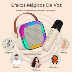 Caixa de Som Infantil com Microfone Bluetooth Sem Fio, perfeita para diversão, karaokê e momentos criativos das crianças - Imagem 3