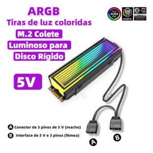 Dissipador de Calor Infinito M.2 Nvme Argb 2280 Infinity Lens - Imagem 2