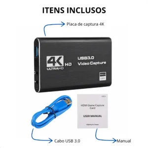 Placa De Captura 4k Usb 3.0 Hd 60 Fps Full Hd 1080p - Imagem 4