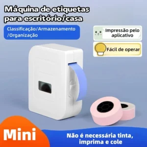 Impressora Térmica Bluetooth Mini Etiquetas Adesiva Portátil Branco - Imagem 3