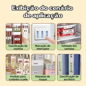 Impressora Térmica Bluetooth Mini Etiquetas Adesiva Portátil Branco - Imagem 6