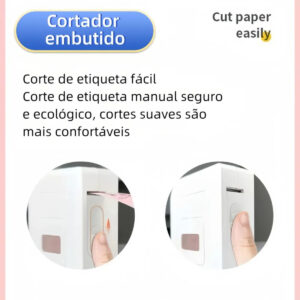 Impressora Térmica Bluetooth Mini Etiquetas Adesiva Portátil Branco - Imagem 7