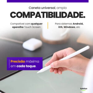 Caneta Stylus Universal Alta Precisão Para Tablet Android Ios Branco - Imagem 3