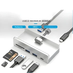 Leitor De Cartão Tipo C De Encaixe, Dock Usb - Imagem 7