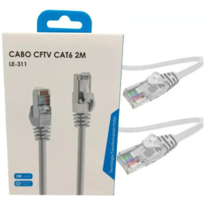 Cabo De Rede Cat6 2/3 Metros Ethernet Lan Giga 10/1000 - Imagem 1