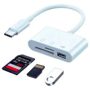 Leitor De Cartão SD USB C Para TF Adaptador Multiporta 3 Em 1 iPhone iPad MacBook Galaxy Laptop - Imagem 1