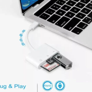 Leitor De Cartão SD USB C Para TF Adaptador Multiporta 3 Em 1 iPhone iPad MacBook Galaxy Laptop - Imagem 4
