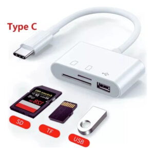 Leitor De Cartão SD USB C Para TF Adaptador Multiporta 3 Em 1 iPhone iPad MacBook Galaxy Laptop - Imagem 3