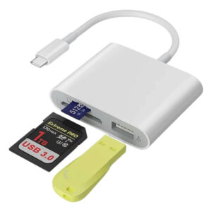 Leitor De Cartão SD USB C Para TF Adaptador Multiporta 3 Em 1 iPhone iPad MacBook Galaxy Laptop - Imagem 7