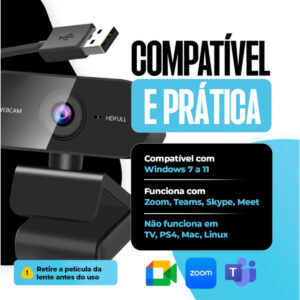 Webcam Camera Full Hd Zoom 1080p 360 Graus - Imagem 7