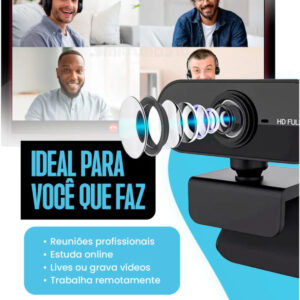 Webcam Camera Full Hd Zoom 1080p 360 Graus - Imagem 8