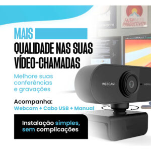Webcam Camera Full Hd Zoom 1080p 360 Graus - Imagem 9