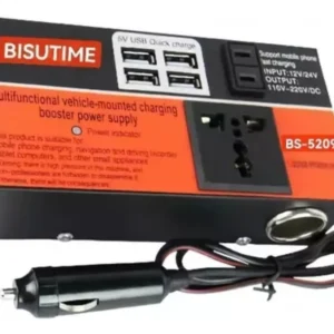 Inversor De Potência Para Carro 12v/24v 110v/220v 4 Usb 200w - Imagem 1