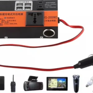 Inversor De Potência Para Carro 12v/24v 110v/220v 4 Usb 200w - Imagem 2