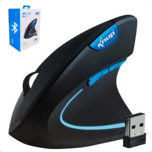 Mouse Sem Fio Vertical Ergonômico Gamer Recarregavel 2.4 Usb Cor Preto - Imagem 1