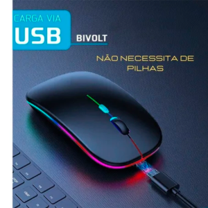 Mouse Recarregável Sem Fio Wireless 2.4ghz Led Cor Sortida - Imagem 3