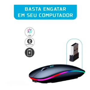 Mouse Recarregável Sem Fio Wireless 2.4ghz Led Cor Sortida - Imagem 2