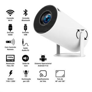 Mini Projetor Portátil Hy300 1080p Full Hd Android Cinema Bt - Imagem 2