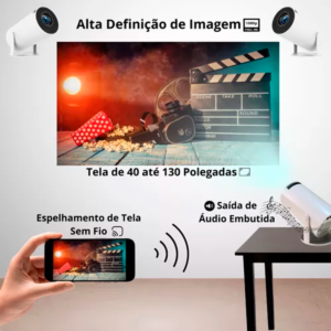 Mini Projetor Portátil Hy300 1080p Full Hd Android Cinema Bt - Imagem 5