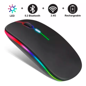 Mouse Sem Fio E-1300pro Bluetooth Rgb 2.4ghz Silencioso Cor V8 - Imagem 3