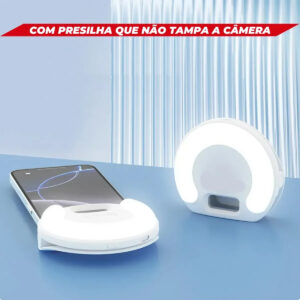 Mini Ring Light Luz Portátil De Bolsa Celular Video Foto Pro Branco - Imagem 5