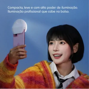 Mini Ring Light Luz Portátil De Bolsa Celular Video Foto Pro Branco - Imagem 7