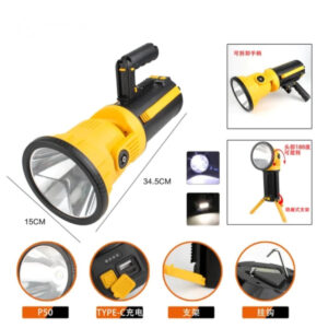 Lanterna Holofote Multifuncional Com Tripé Super Potente Amarelo Branco - Imagem 2