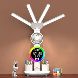 Relógio Led Tela Luz Escrivaninha Leitura Lâmpada - Imagem 9