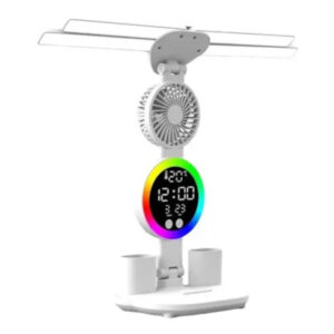 Relógio Led Tela Luz Escrivaninha Leitura Lâmpada - Imagem 1