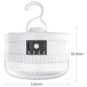 Luminária Para Barraca Lampada Led 80w Grande Bateria Epilha Branca 127/220v - Imagem 1