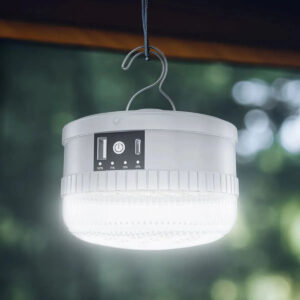 Luminária Para Barraca Lampada Led 80w Grande Bateria Epilha Branca 127/220v - Imagem 3