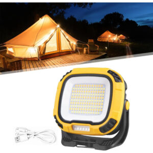 Luz De Trabalho Magnética Recarregável Portátil Para Acampam Cor Amarelo - Imagem 3