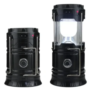 Lanterna Recarregável Led Lampião Solar Camping Pesca Cor Preto - Imagem 3