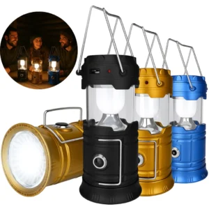 Lanterna Recarregável Led Lampião Solar Camping Pesca Cor Preto - Imagem 6