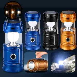 Lanterna Recarregável Led Lampião Solar Camping Pesca Cor Preto - Imagem 8