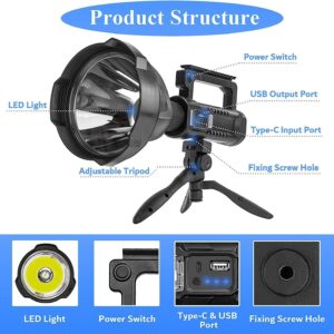 Holofote Led Super Brilhante Com Tripé E Usb - Imagem 6