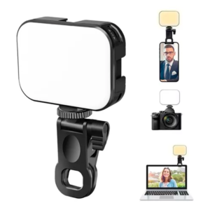 Luz Led De Preenchimento Rgb Camera + Suporte Cel Notebook - Imagem 1