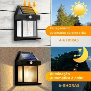 Luminaria Solar Led Luz Automática Sensor De Presença Forte - Imagem 3