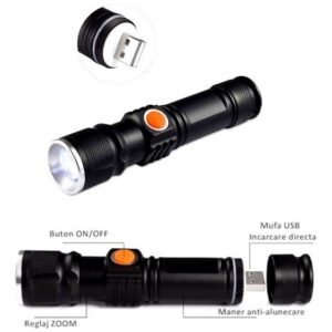 Lanterna Tatica 880000w Militar Longo Alcance T6 Usb - Imagem 4