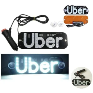 Placa Carro Led De Aplicativo Uber Botão Liga Desliga - Imagem 3