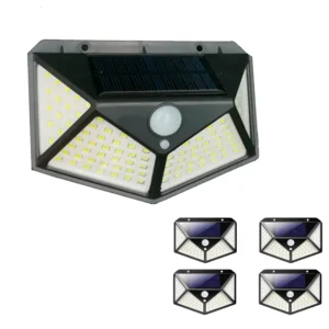 Luminária Energia Solar Parede 100 Led Sensor 3 Funções - Imagem 2