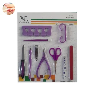 Kit Manicure Tesoura Alicate Lixa Pinça Cortador Caerus - Imagem 5