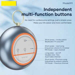 Caixa De Som Sem Fio Portatil Knc827 E Á Prova D’água Cinza-escuro 5v - Imagem 5