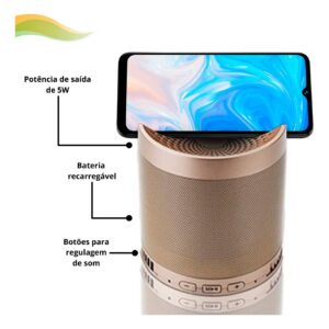 Caixinha De Som Bluetooth Portatil Q3 Mp3 Pen Drive Fm Cel - Imagem 7