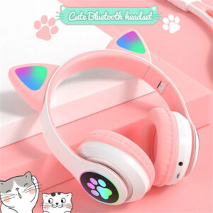 Fone De Ouvido Bluetooth Orelha Gatinho Infantil Led Sem Fio - Imagem 8